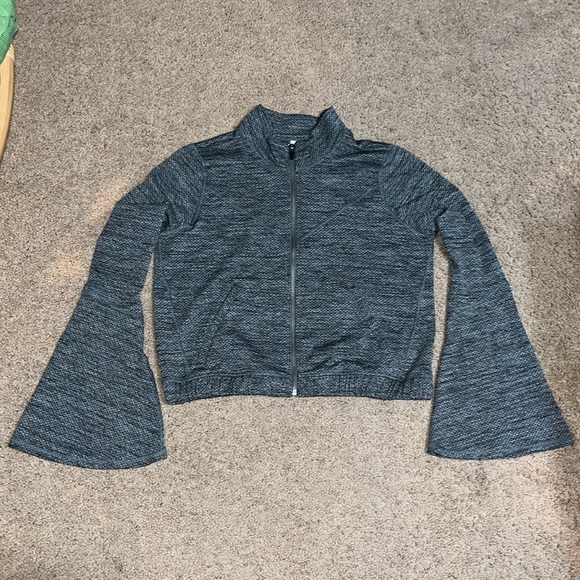 Free People Movement Off The Grid Jacket Flare Sleeve Charcoal Combo Medium - Picture 3 of 9